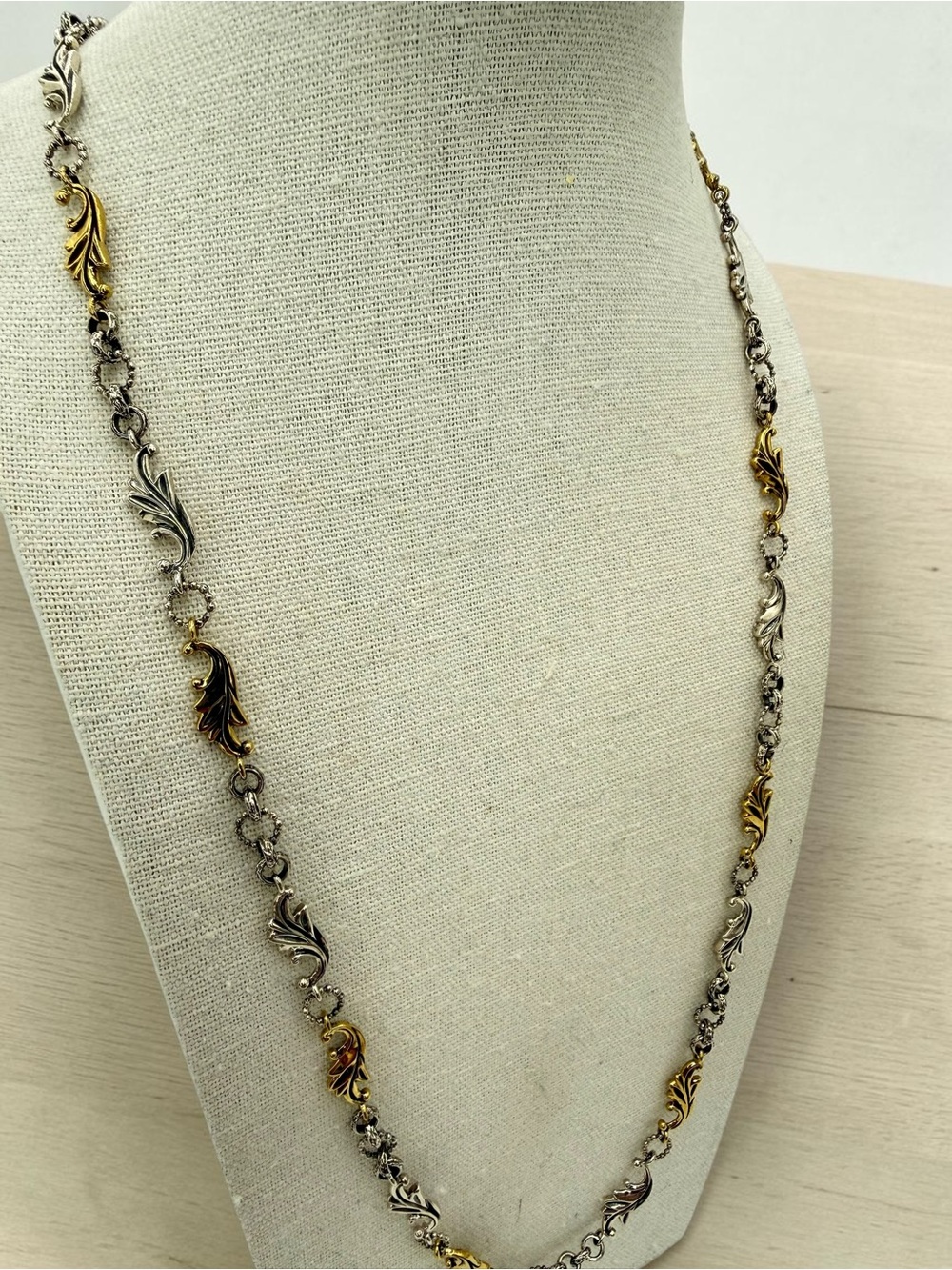Echo of the Dreamer Acanthus Sterling Bronze 26-28” Necklace Artisan Designer - Picture 10 of 17